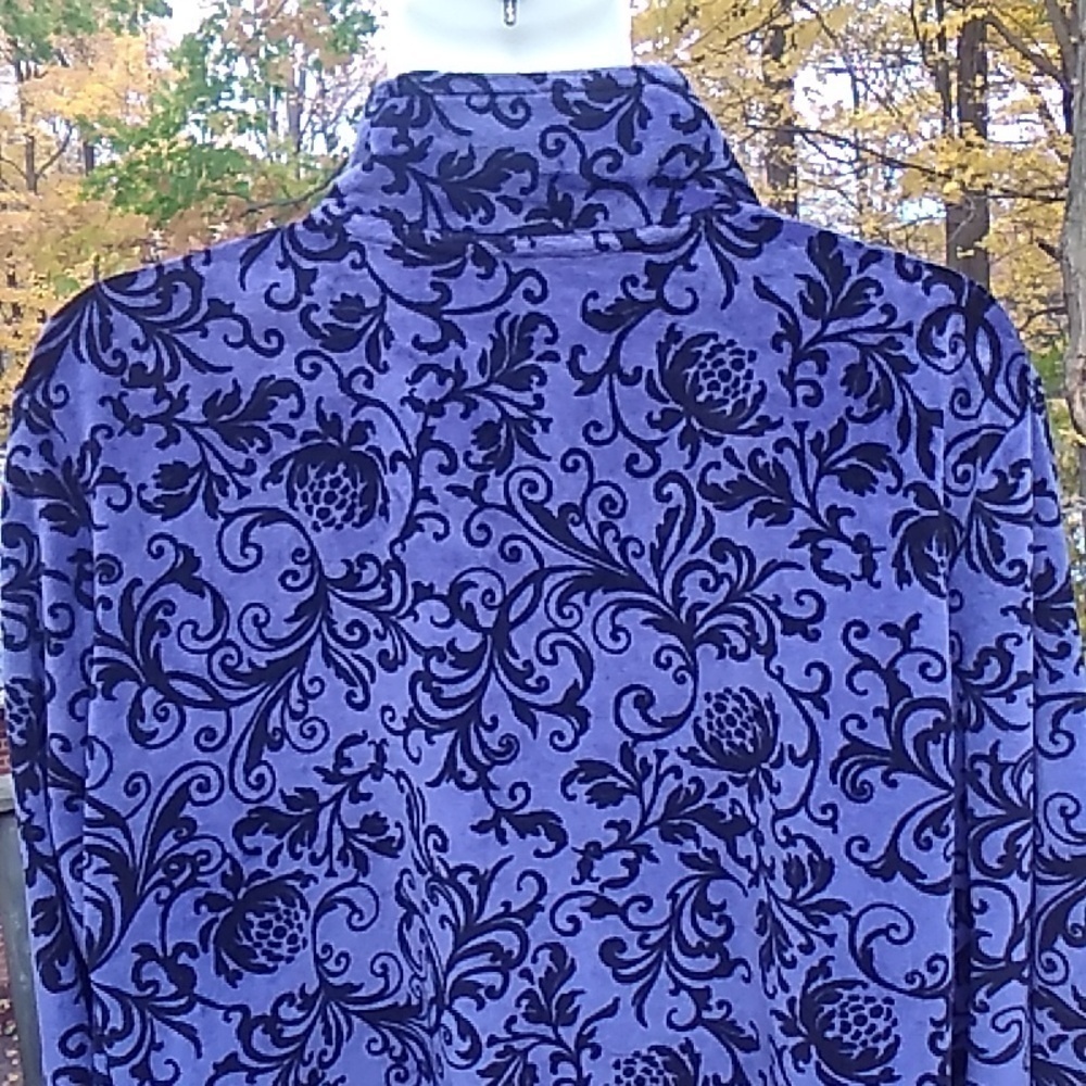 Northern Reflections Velour Purple with Black full Zip Track Jacket Women L Y2K - Picture 6 of 16